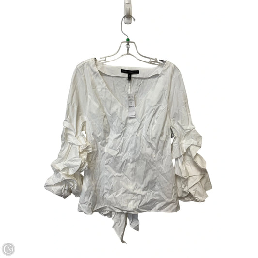Top Long Sleeve By White House Black Market In White, Size: 16