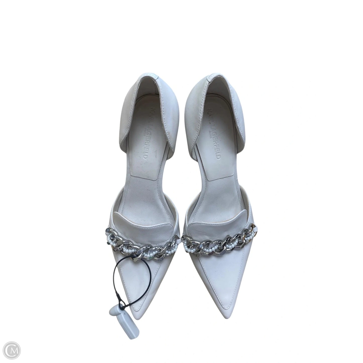 Shoes Designer By Karl Lagerfeld In Cream, Size: 9