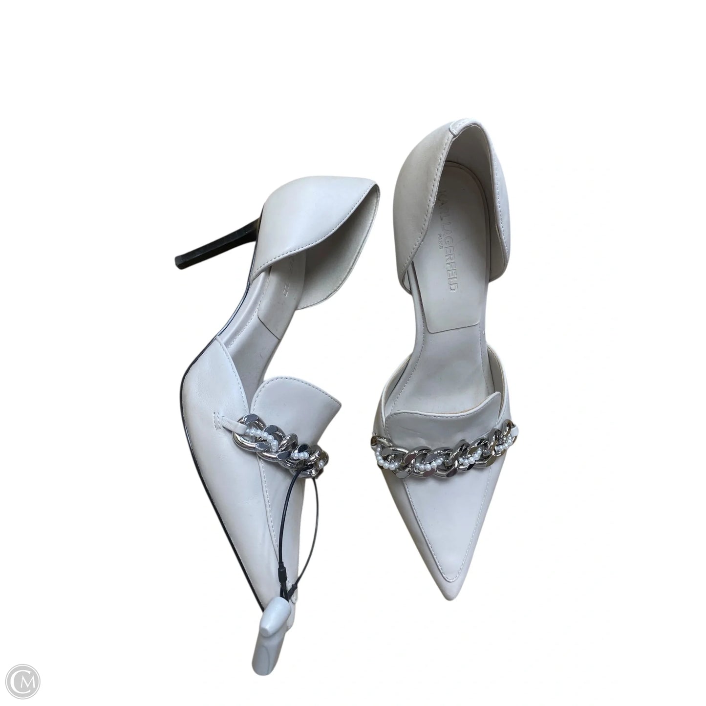Shoes Designer By Karl Lagerfeld In Cream, Size: 9