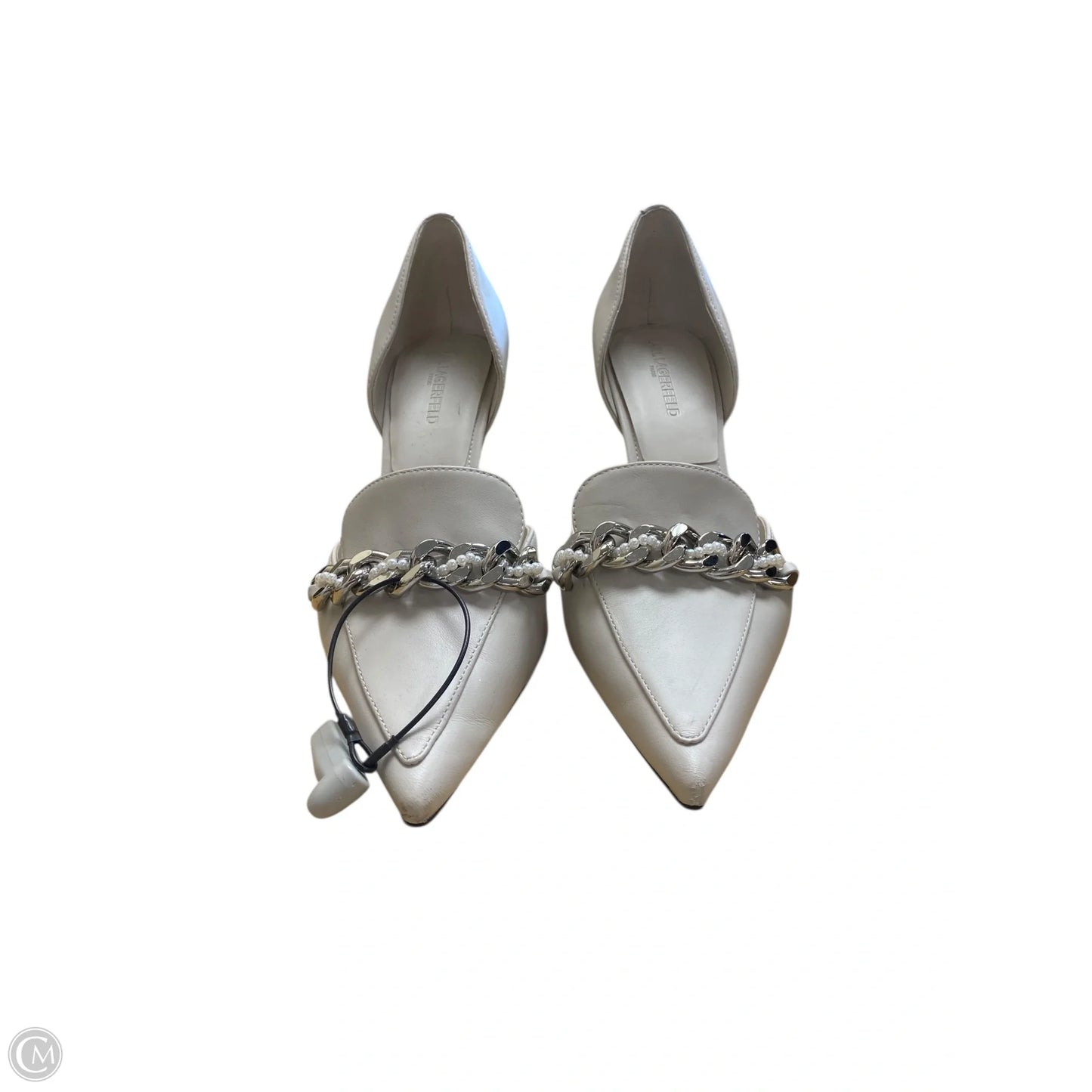 Shoes Designer By Karl Lagerfeld In Cream, Size: 9