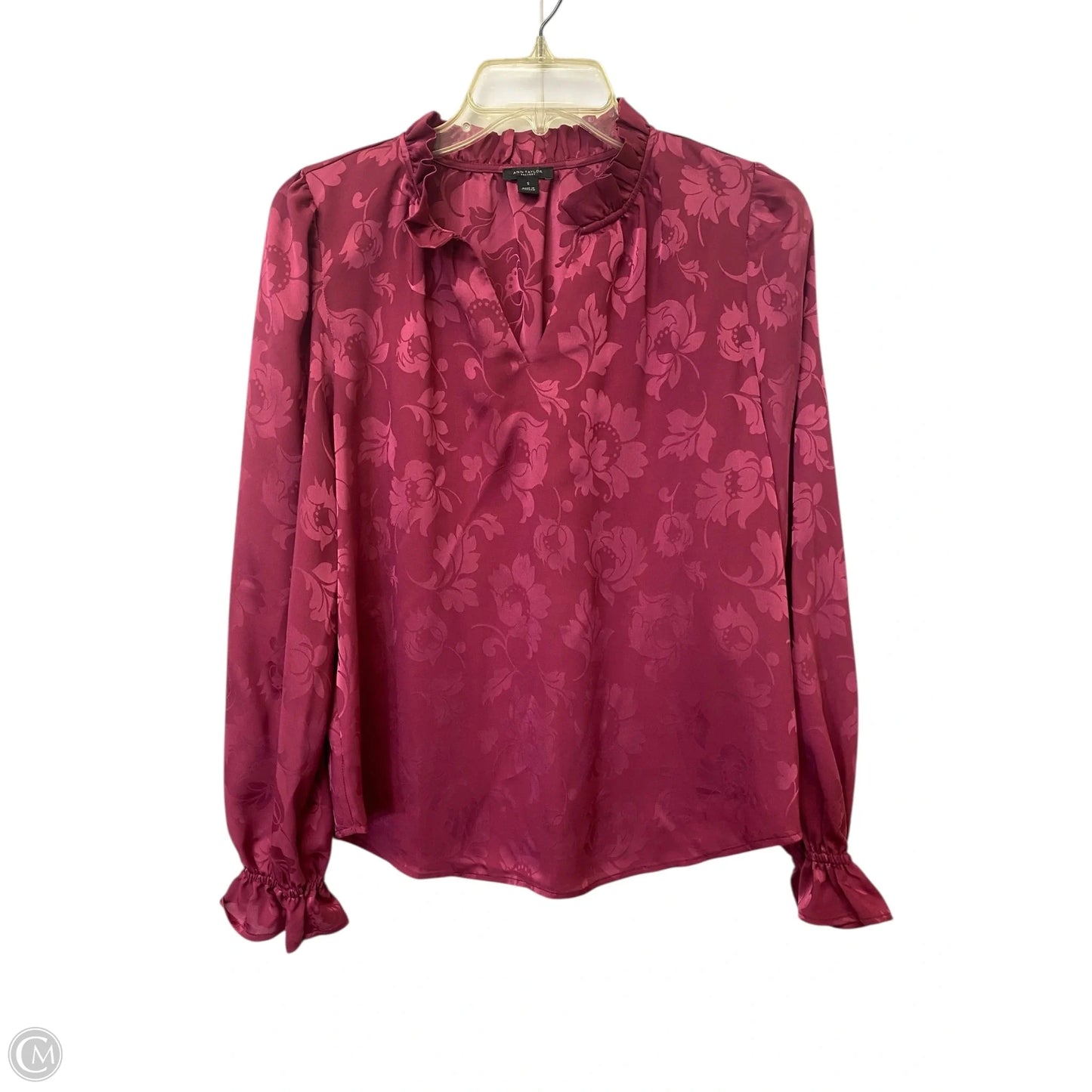 Top Long Sleeve By Ann Taylor In Pink, Size: S