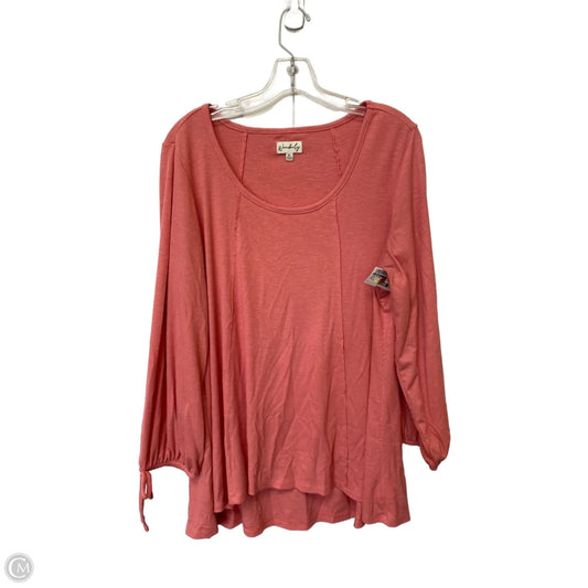 Top Long Sleeve Basic By Wonderly In Pink, Size: Xl
