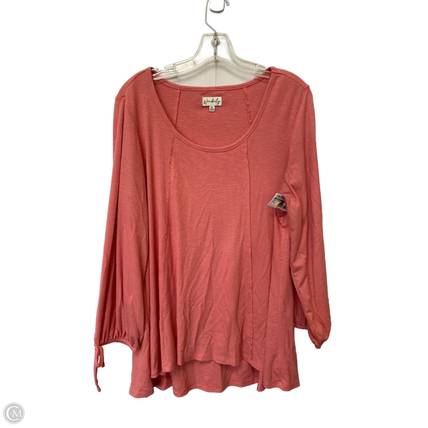 Top Long Sleeve Basic By Wonderly In Pink, Size: Xl