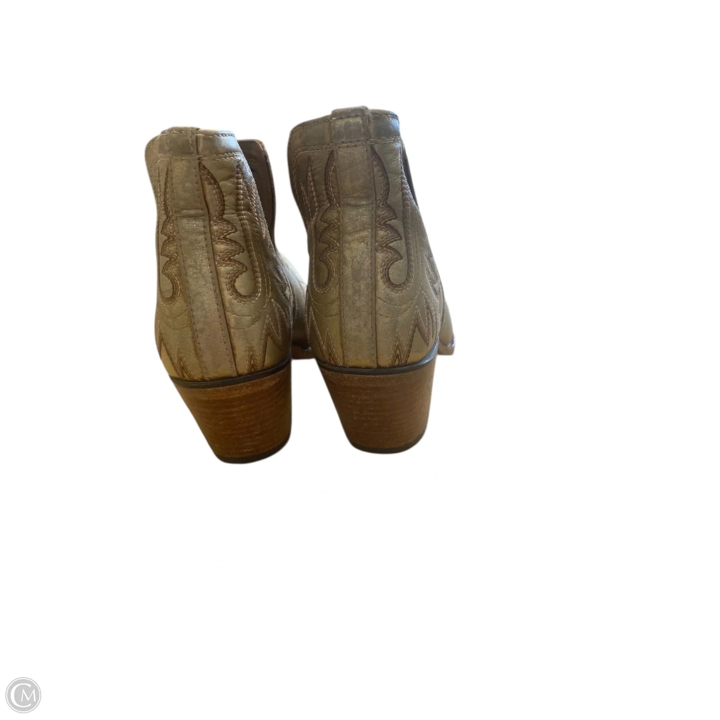 Boots Ankle Heels By Ariat In Gold, Size: 8.5