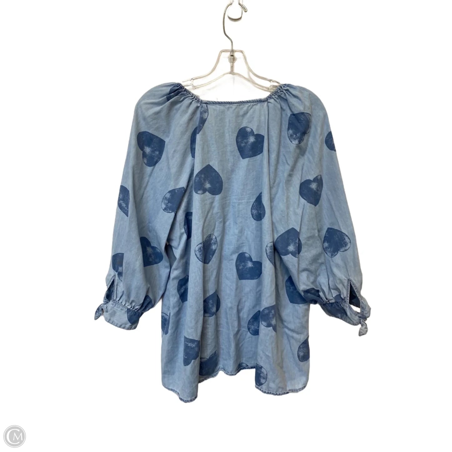 Top Long Sleeve By Cato In Blue Denim, Size: 18