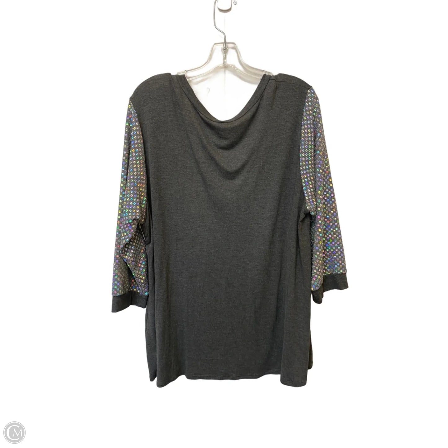 Top 3/4 Sleeve By Cme In Grey, Size: 1x