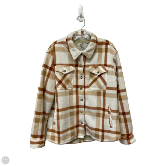 Jacket Shirt By Sage In Plaid Pattern, Size: L