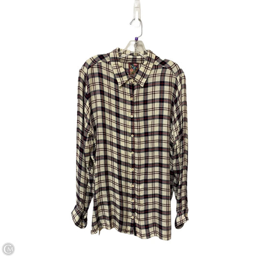 Top Long Sleeve By Johnny Was In Plaid Pattern, Size: L