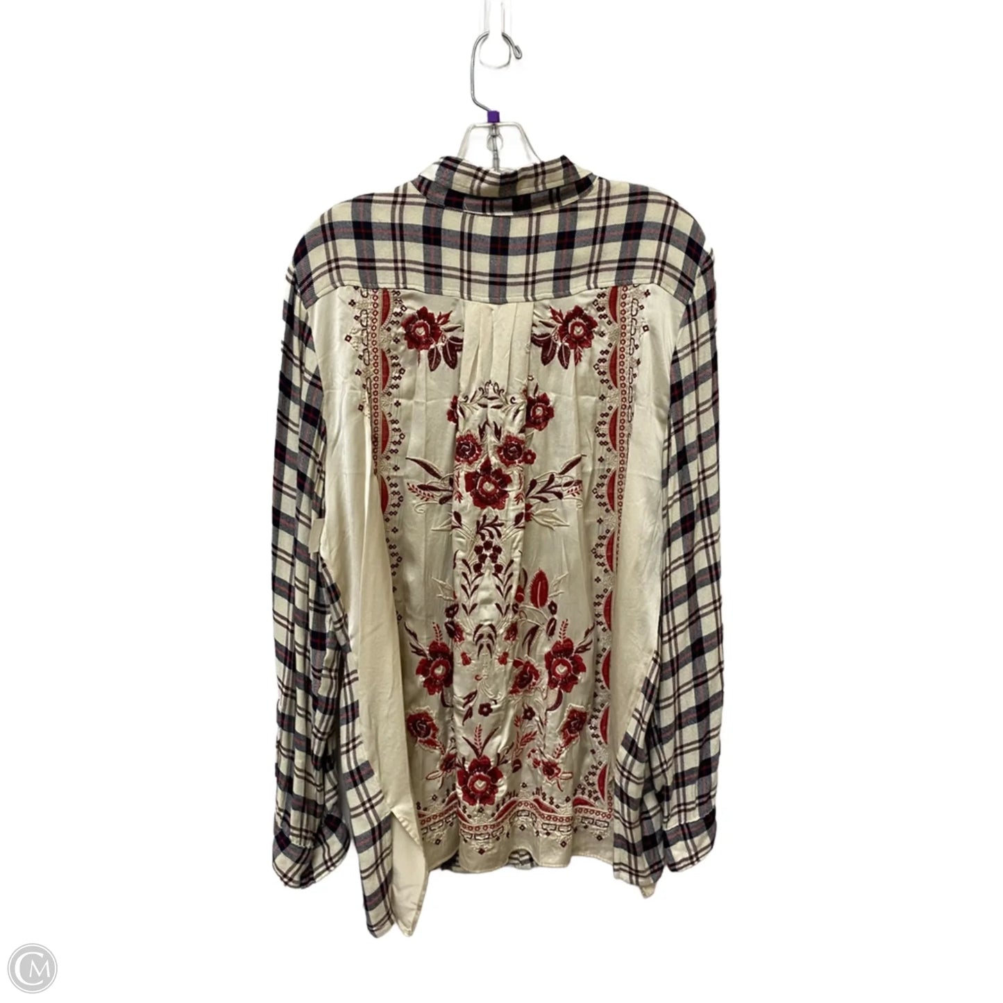 Top Long Sleeve By Johnny Was In Plaid Pattern, Size: L