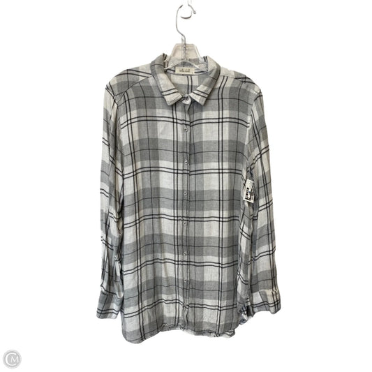Top Long Sleeve By Bella Dahl In Plaid Pattern, Size: L