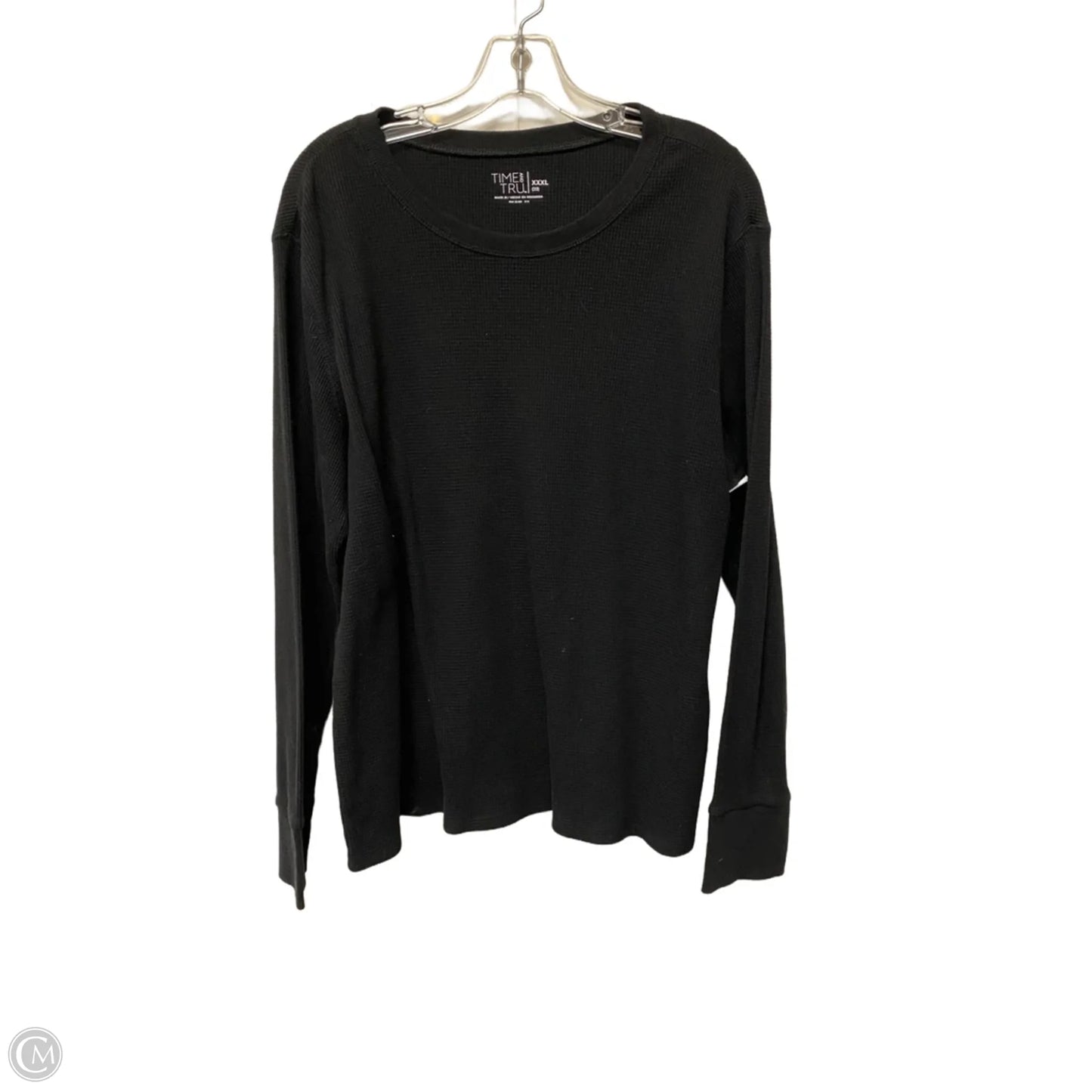 Top Long Sleeve Basic By Time And Tru In Black, Size: 3x