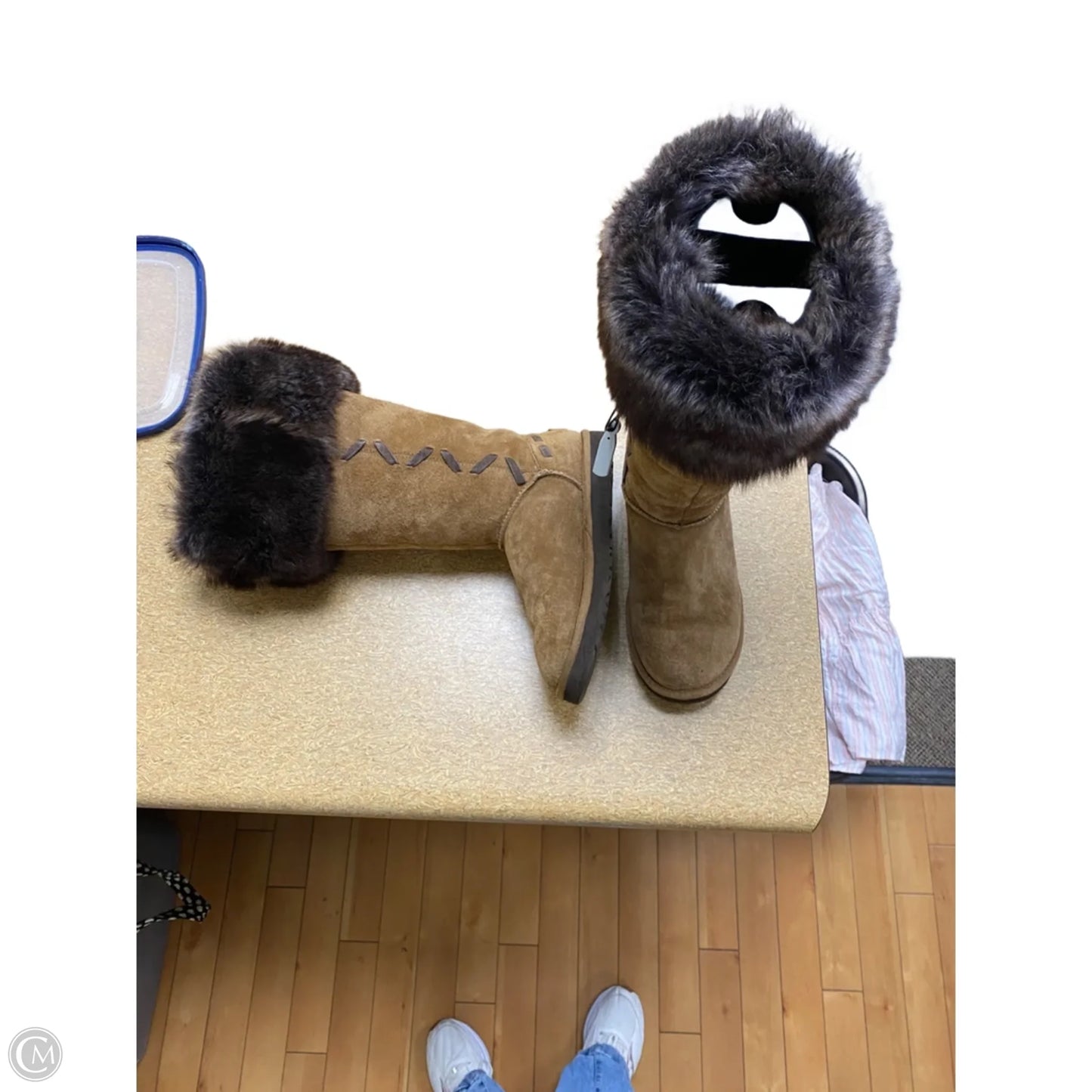 Boots Designer By Ugg In Brown, Size: 7