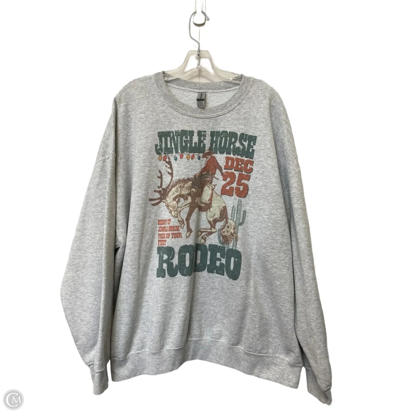 Sweatshirt Crewneck By Gildan In Grey, Size: 2x