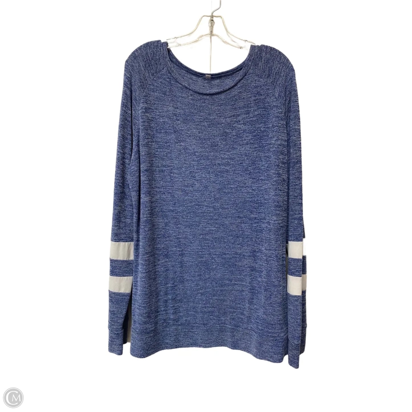 Top Long Sleeve Basic By Cme In Blue, Size: 2x