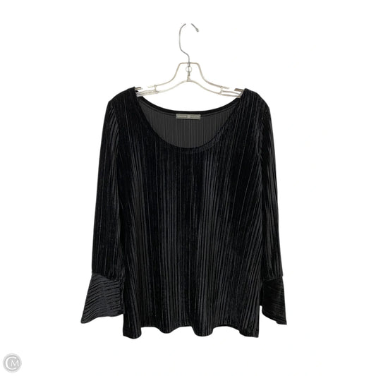 Top Long Sleeve Basic By Signature Collection In Black, Size: M