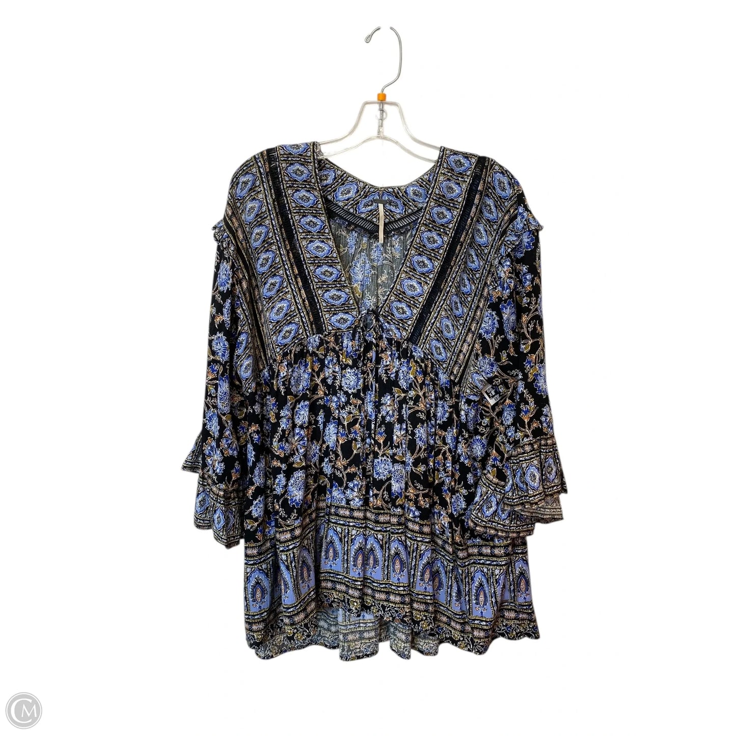 Tunic 3/4 Sleeve By Free People In Floral Print, Size: S