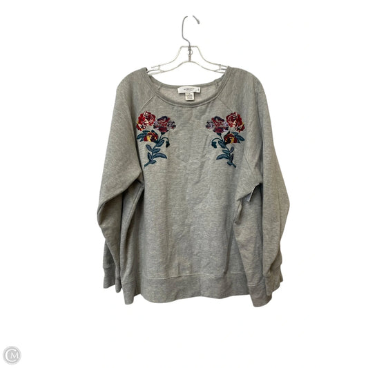 Sweatshirt Crewneck By Workshop In Grey, Size: 1x