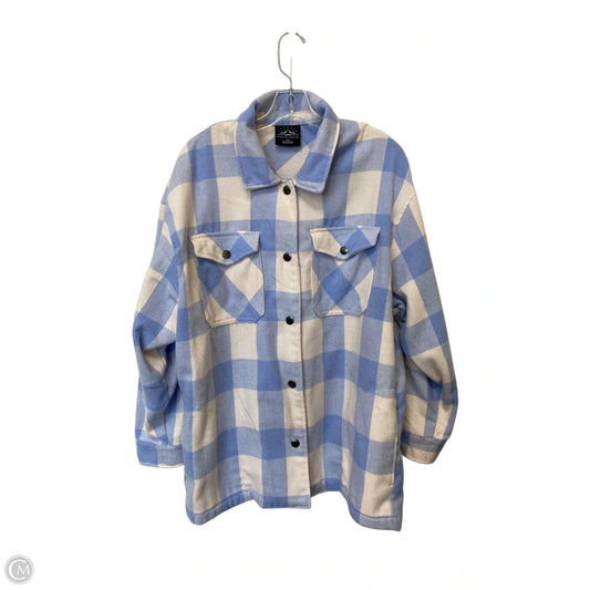 Jacket Shirt By Hfx In Plaid Pattern, Size: L
