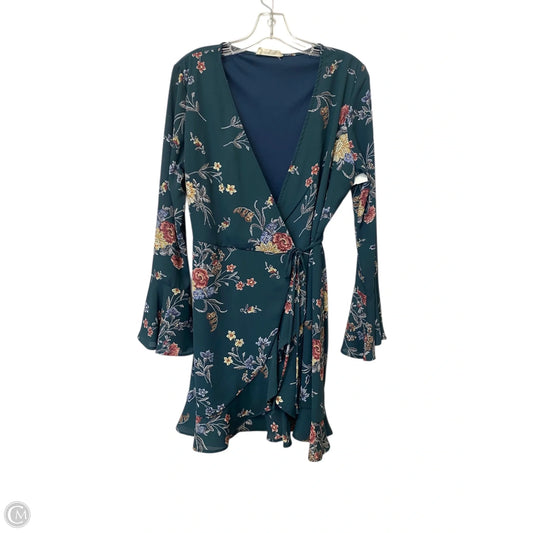Dress Casual Midi By Peach Love Cream California In Floral Print, Size: L