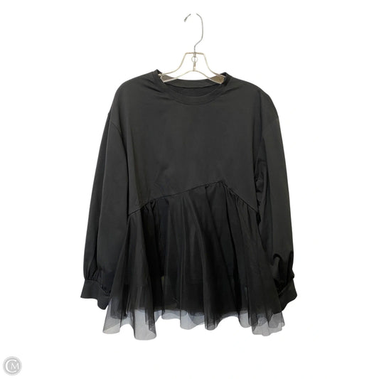 Top Long Sleeve By Cmf In Black, Size: Xl