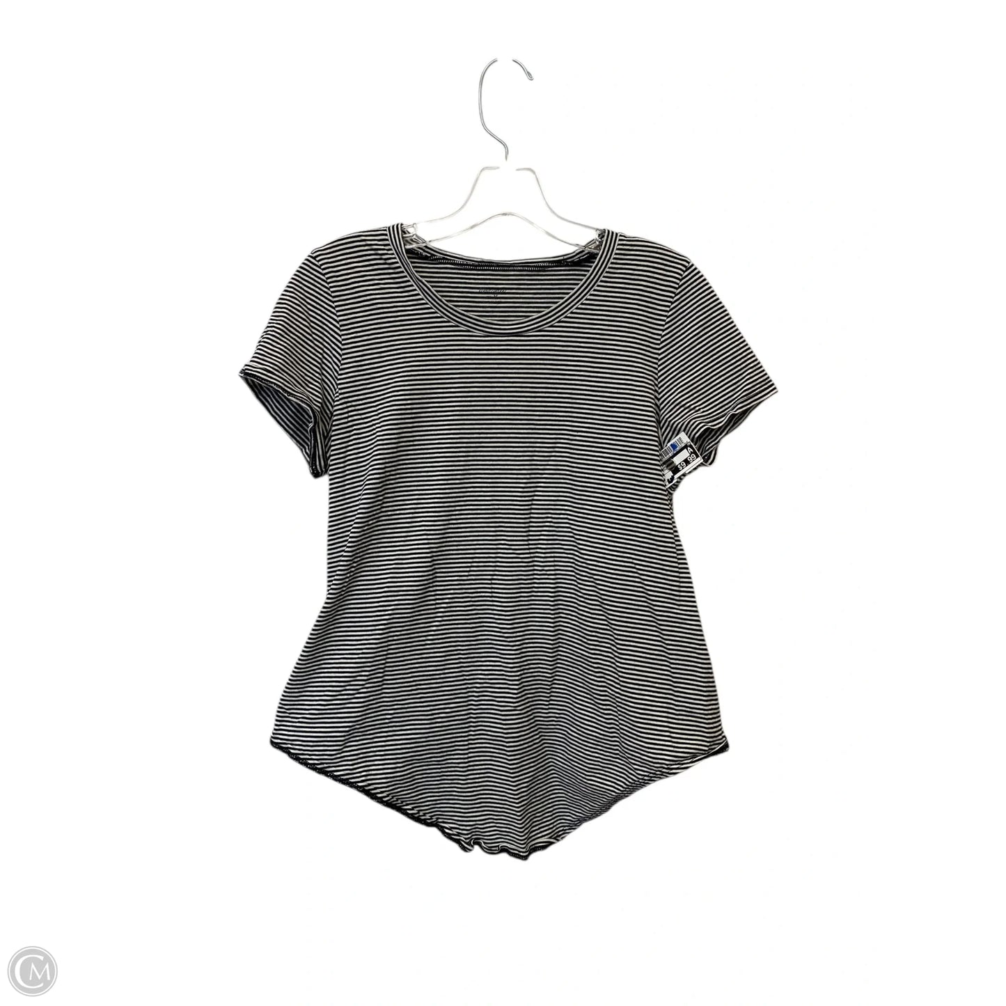 Top Short Sleeve Basic By Madewell In Striped Pattern, Size: M