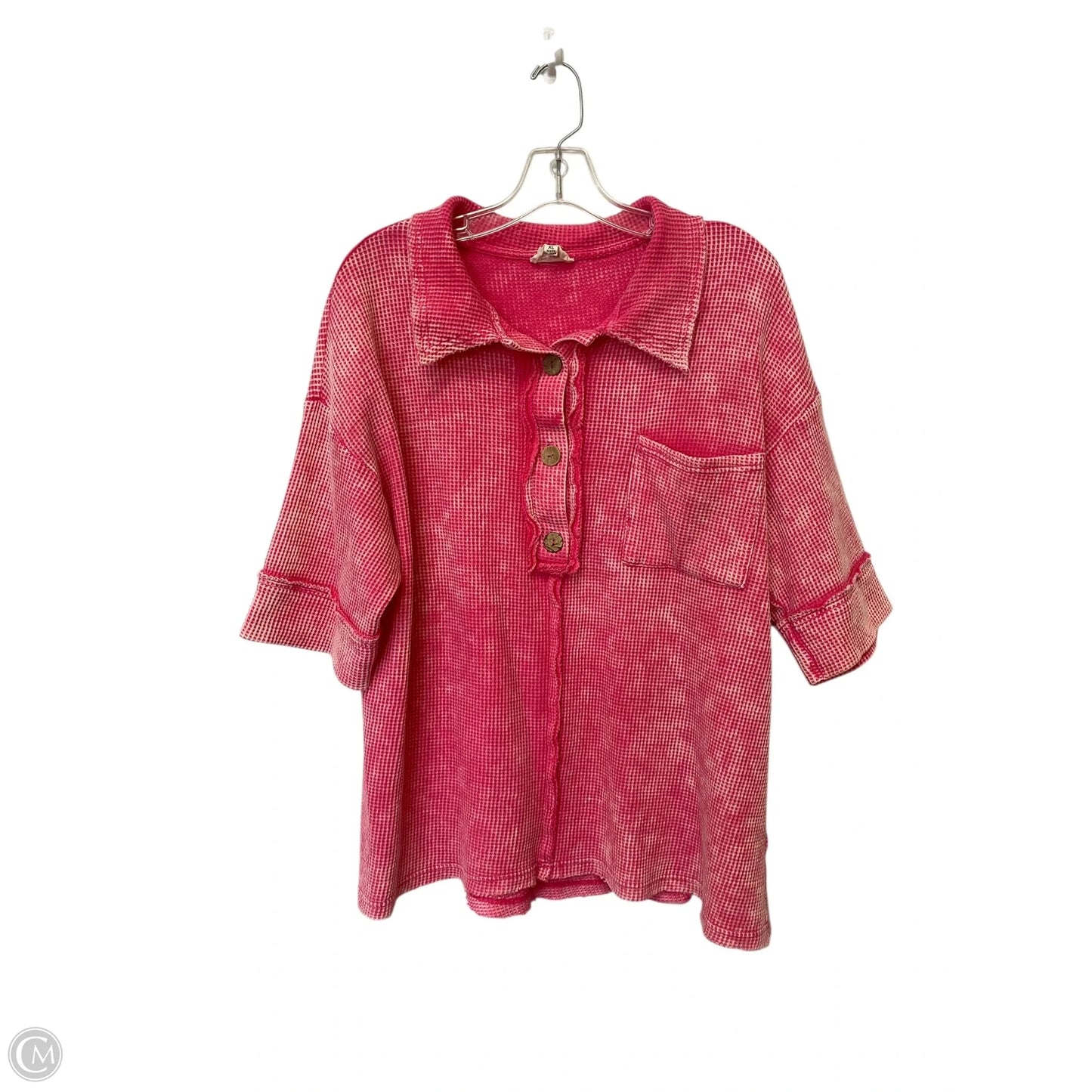 Top Short Sleeve By Bibi In Pink, Size: Xl