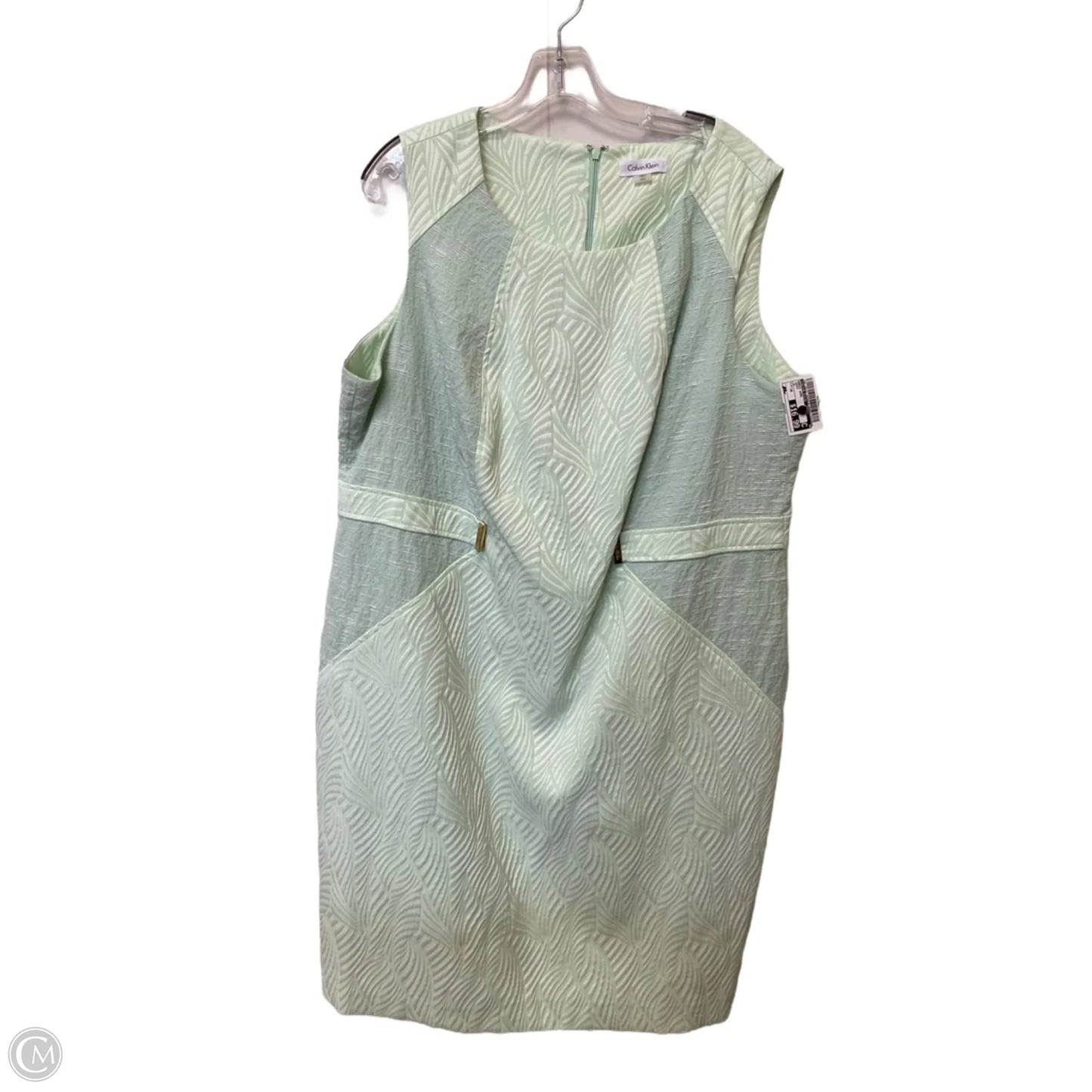 Dress Work By Calvin Klein In Green, Size: 18