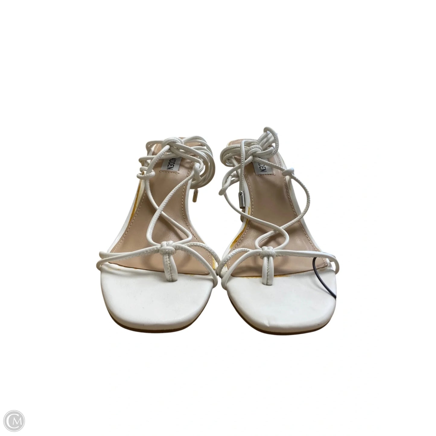 Sandals Heels Block By Steve Madden In White, Size: 7.5