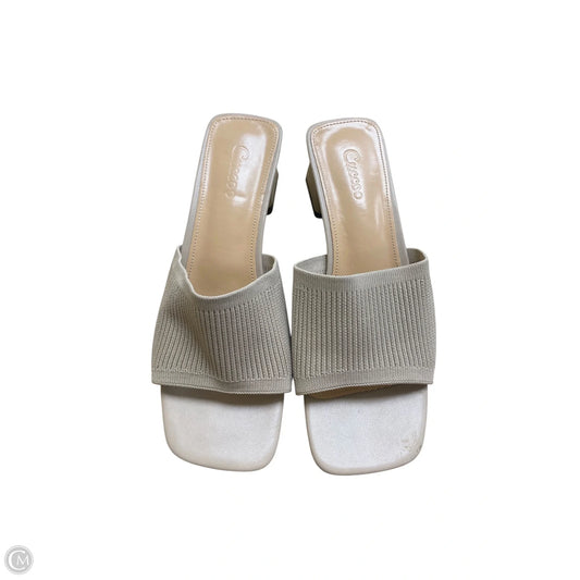 Sandals Heels Block By Clothes Mentor In Tan, Size: 8