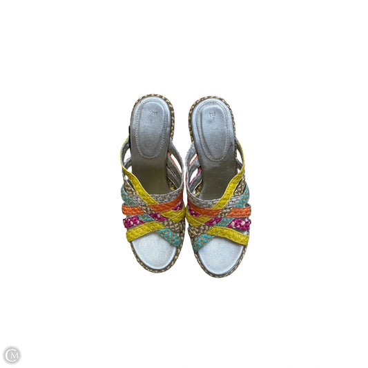 Sandals Heels Wedge By Eric Javitz In Multi-colored, Size: 6.5