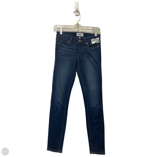 Jeans Skinny By Paige In Blue Denim, Size: 0