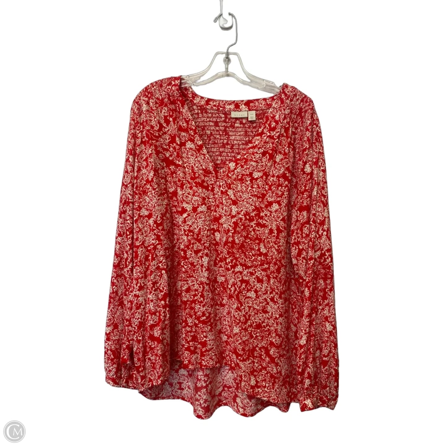 Top Long Sleeve By Hinge In Red, Size: Xxl