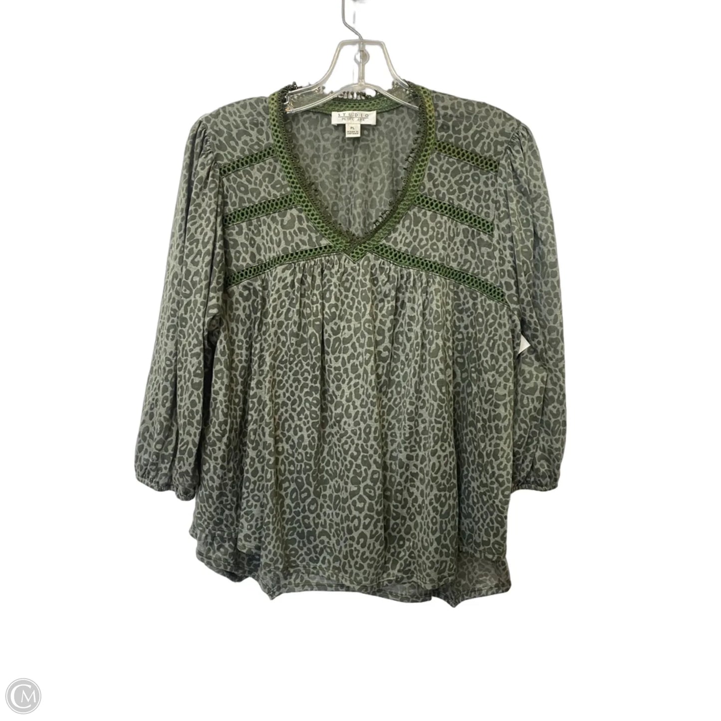 Top Long Sleeve By Studio In Green, Size: Lp