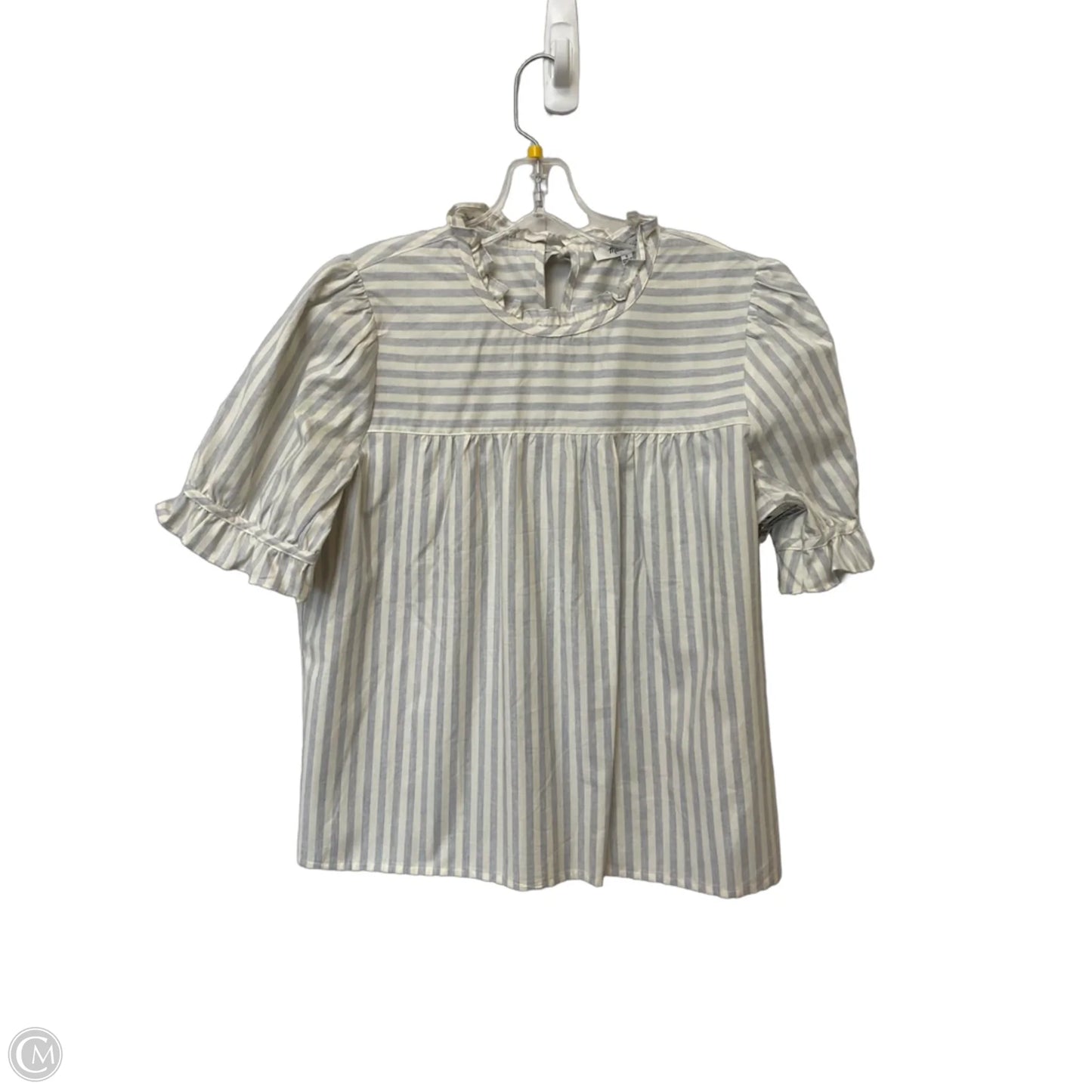 Top Short Sleeve By Madewell In Striped Pattern, Size: S
