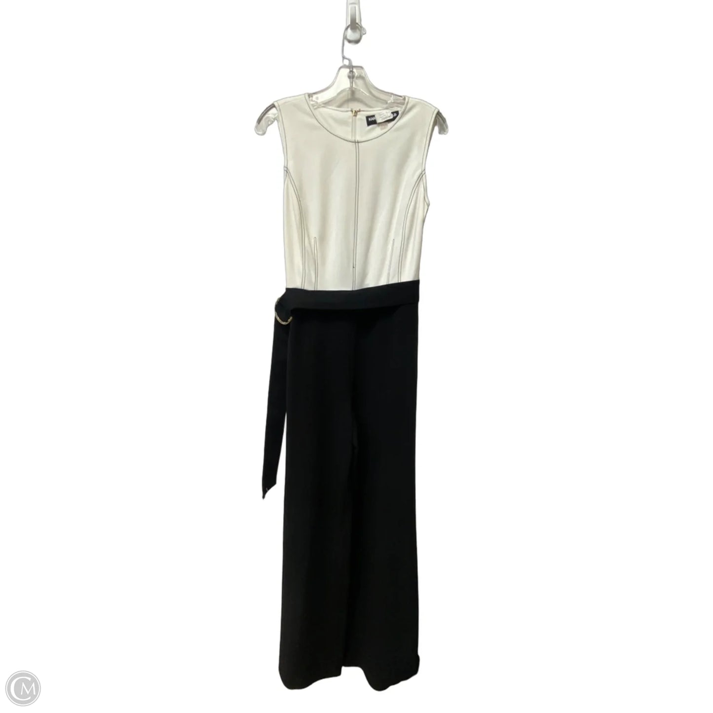Jumpsuit Designer By Karl Lagerfeld In Black & White, Size: 8