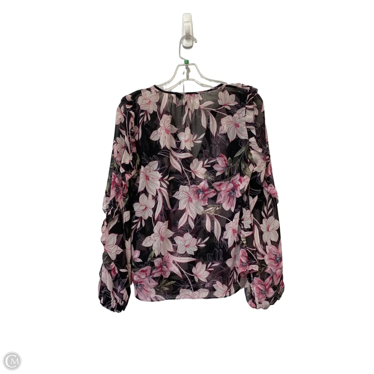 Top Long Sleeve By White House Black Market In Floral Print, Size: Xs