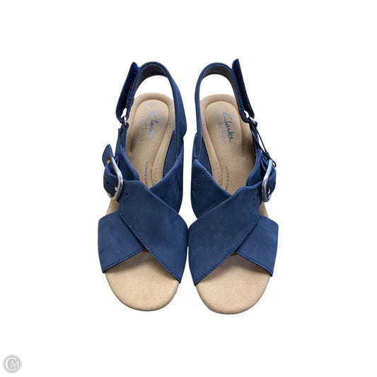 Sandals Heels Block By Clarks In Navy, Size: 6.5