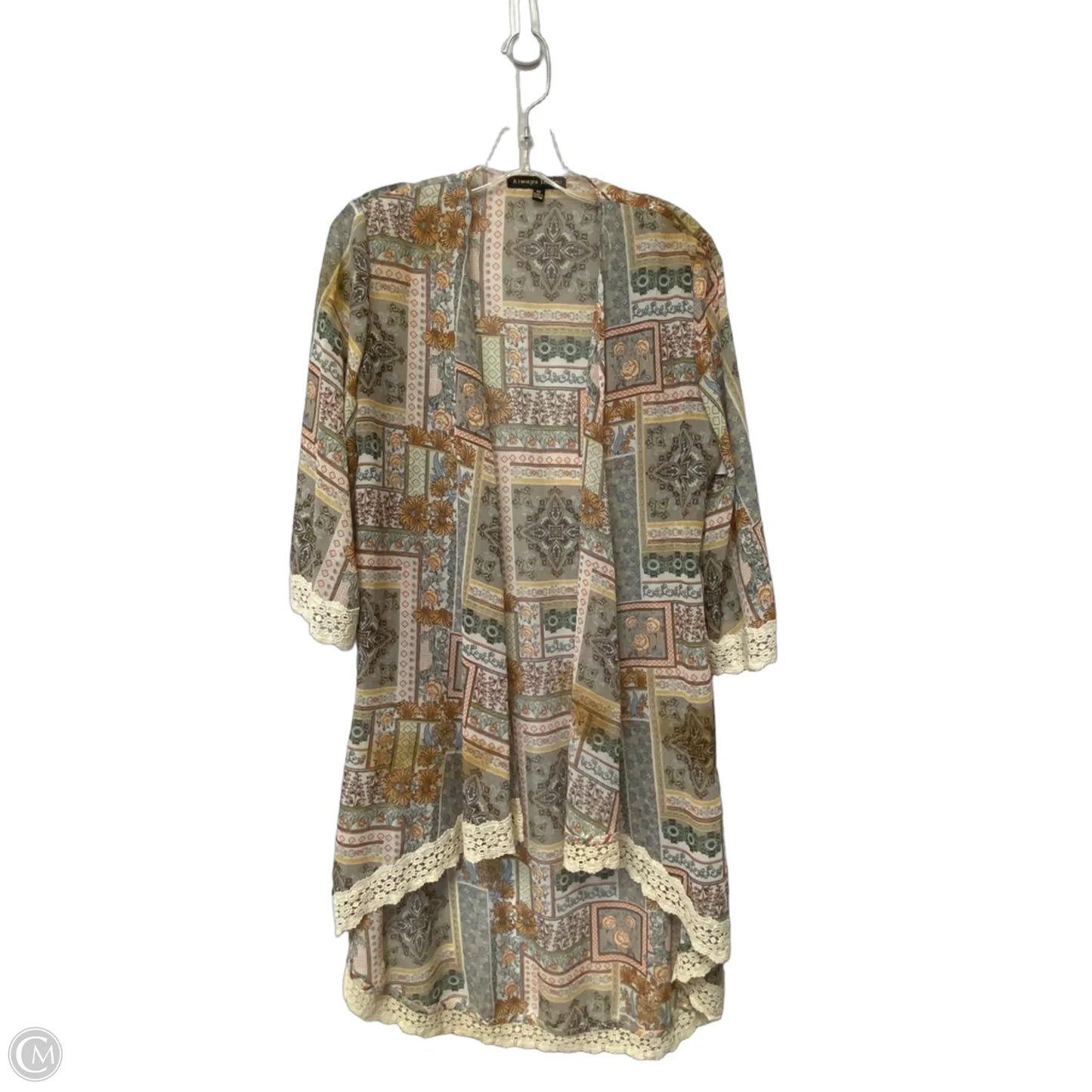 Shawl By Always Indigo In Floral Print, Size: M