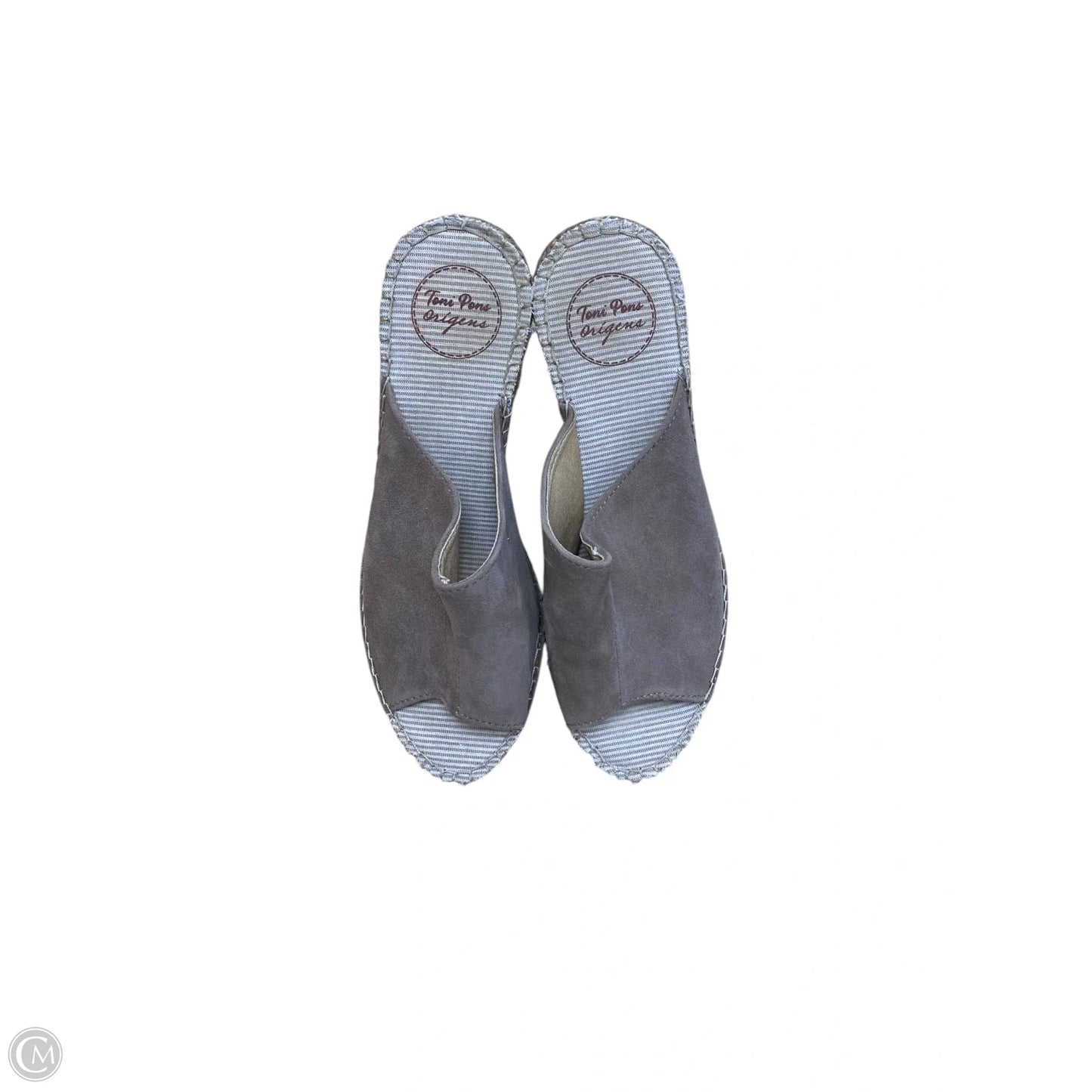 Sandals Heels Wedge By Clothes Mentor In Taupe, Size: 8