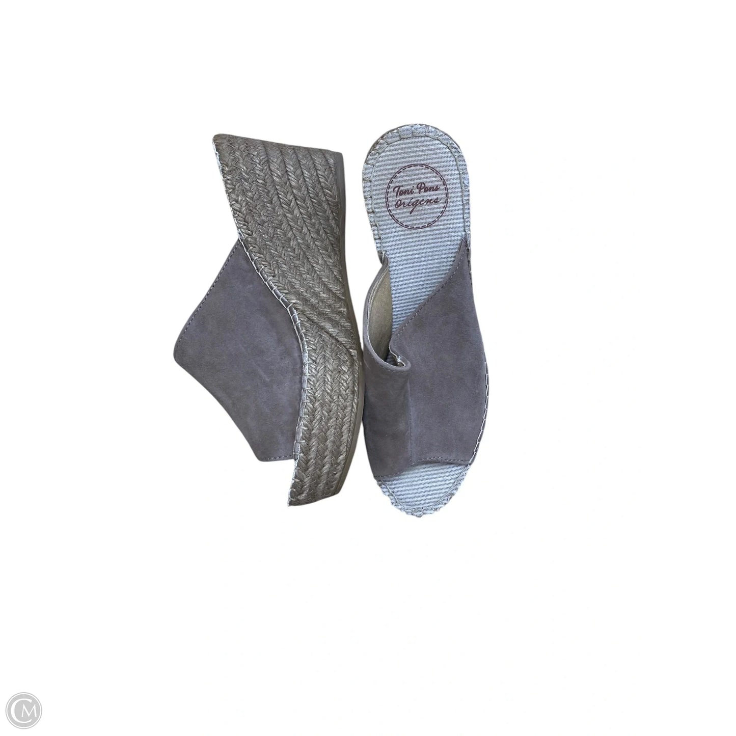 Sandals Heels Wedge By Clothes Mentor In Taupe, Size: 8