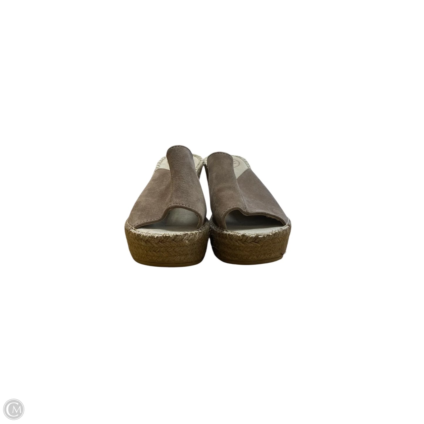 Sandals Heels Wedge By Clothes Mentor In Taupe, Size: 8