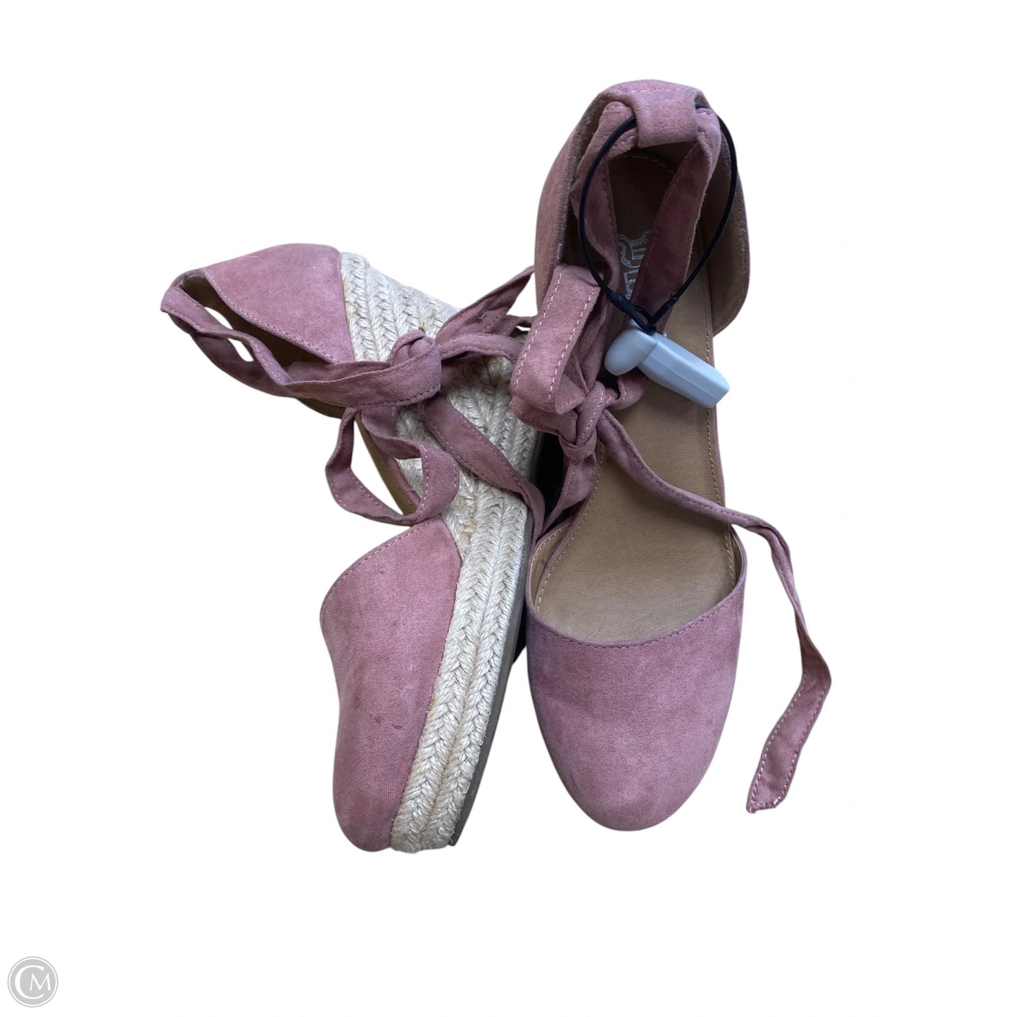 Sandals Heels Wedge By Brash In Pink, Size: 7.5