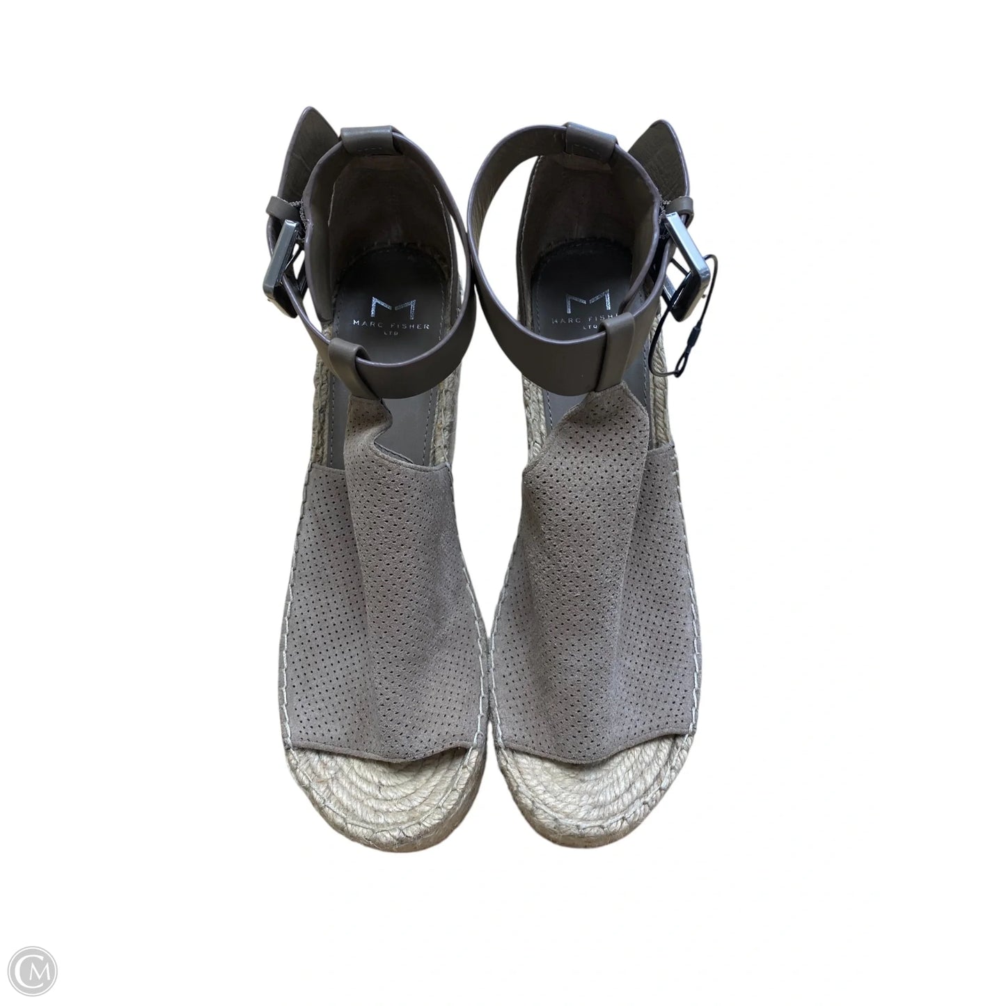 Sandals Heels Wedge By Marc Fisher In Taupe, Size: 8.5