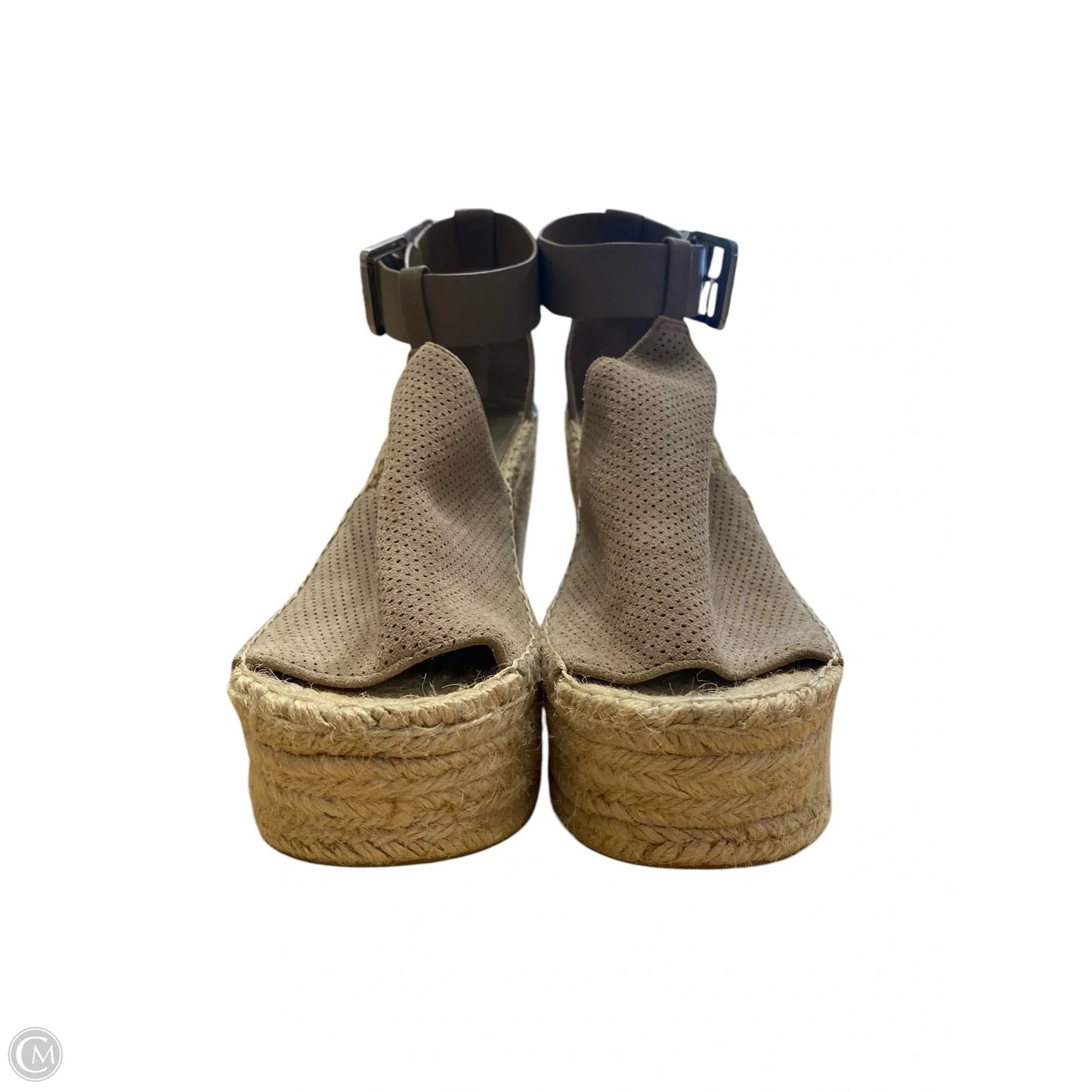 Sandals Heels Wedge By Marc Fisher In Taupe, Size: 8.5