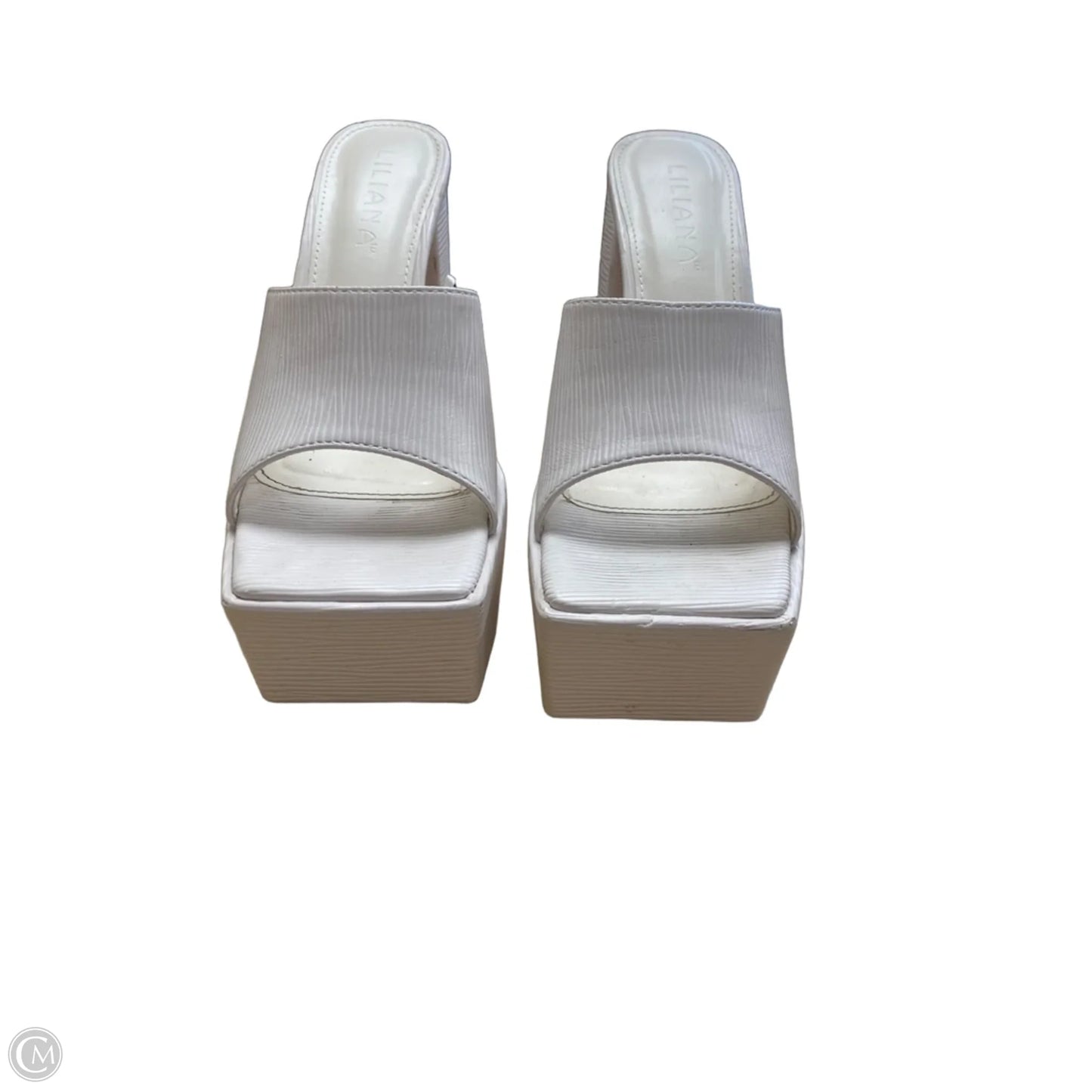 Shoes Heels Block By Liliana In White, Size: 7