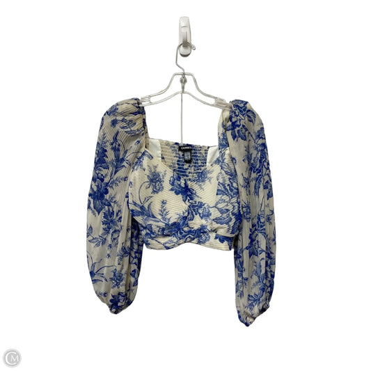 Top Long Sleeve By Express In Floral Print, Size: S