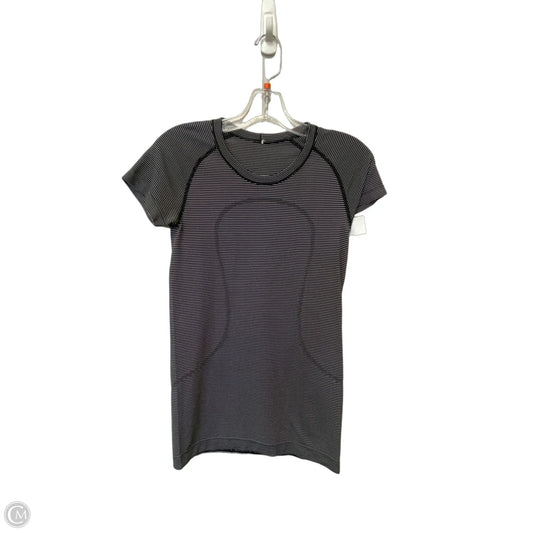 Athletic Top Short Sleeve By Lululemon In Striped Pattern, Size: 6