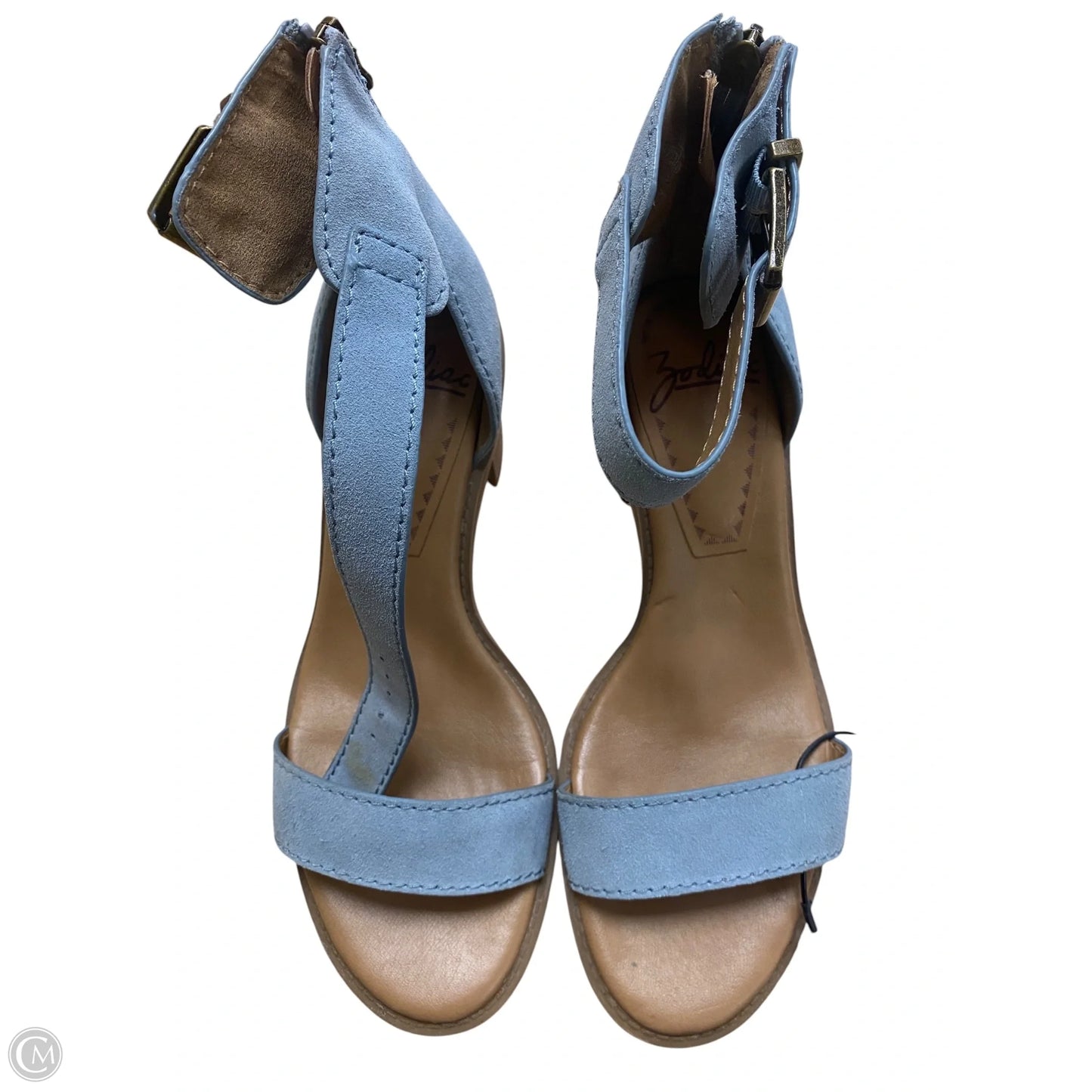 Sandals Heels Block By Zodiac In Blue, Size: 8