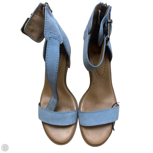 Sandals Heels Block By Zodiac In Blue, Size: 8