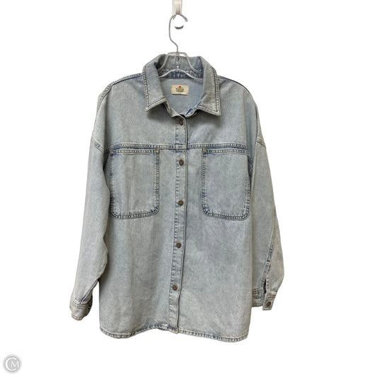 Jacket Denim By Marine Layer In Blue Denim, Size: M